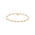 Gold beaded bracelet on a white background