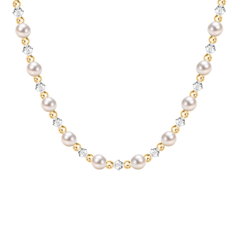 Kelsey | Gold Filled Beaded Necklace with Pearls