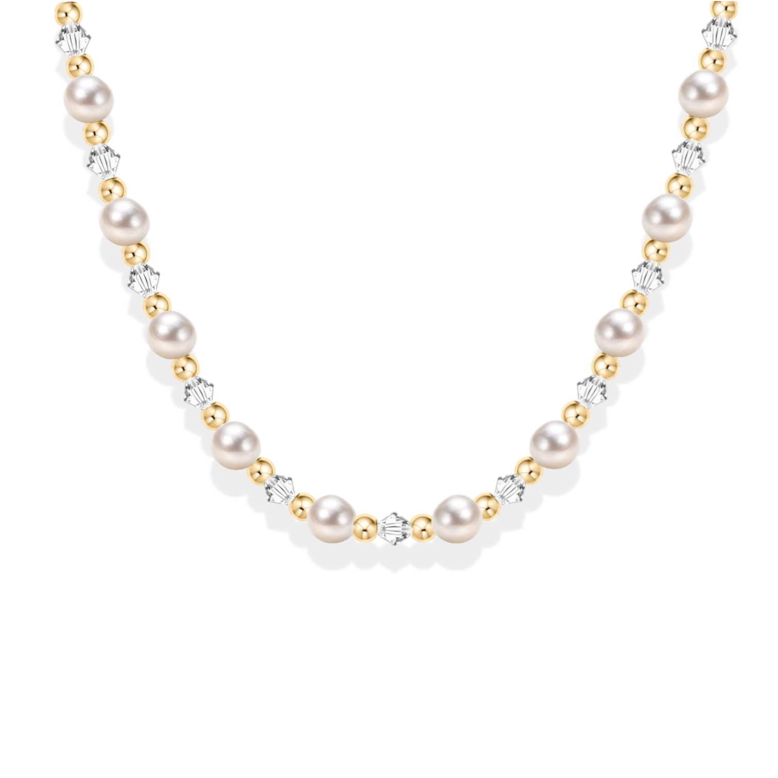 Kelsey | Gold Filled Beaded Necklace with Pearls