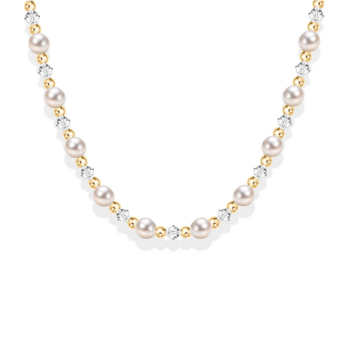 Kelsey | Gold Filled Beaded Necklace with Pearls