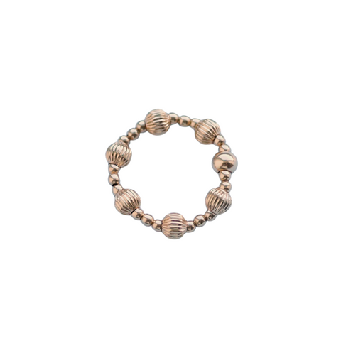 "KENNA" 14k gold-filled ball & pearl Stretchy beaded Ring