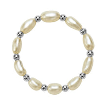 Beaded Stretchy Ring with Pearls