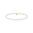 Pearl and gold beaded bracelet on a white background