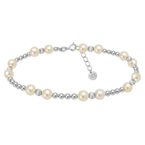 Gold Filled Beaded Anklet With Pearls