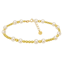 Gold Filled Beaded Anklet With Pearls