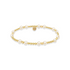 Pearl and gold beaded bracelet on a white background