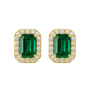 Kinley | Baguette Emerald Studs