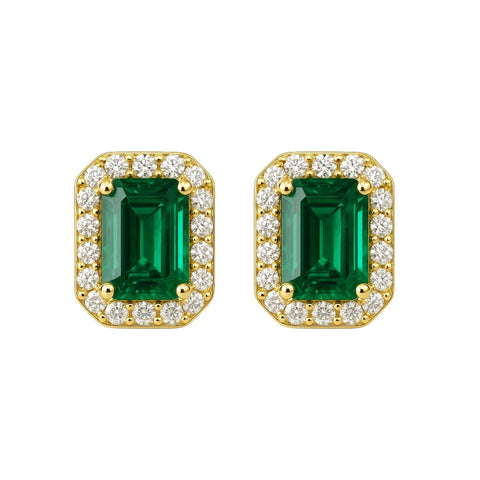 Kinley | Baguette Emerald Studs