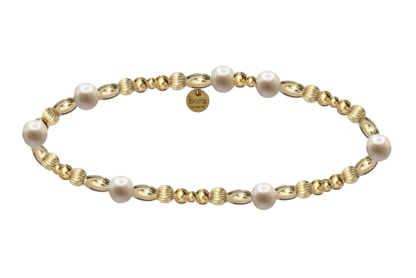 KRISSI | 14K Gold-Filled Stretch Bracelet with Pearls | Waterproof & Tarnish-Free