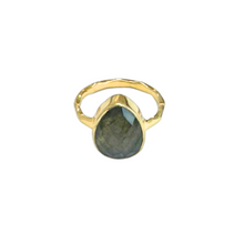 LABRADORITE Semi-Precious Stone Bezel Ring (Round/Square/Teardrop)