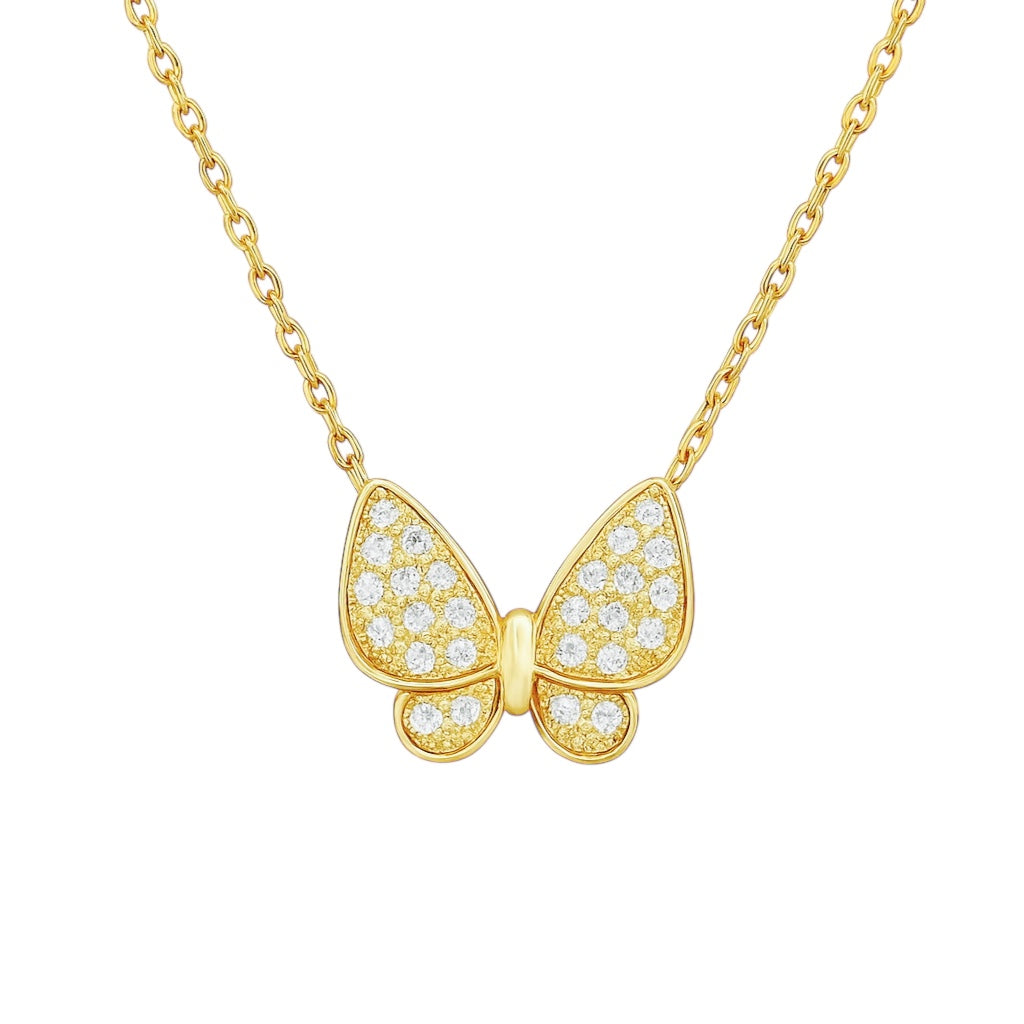 Lapia | Pave Butterfly Necklace