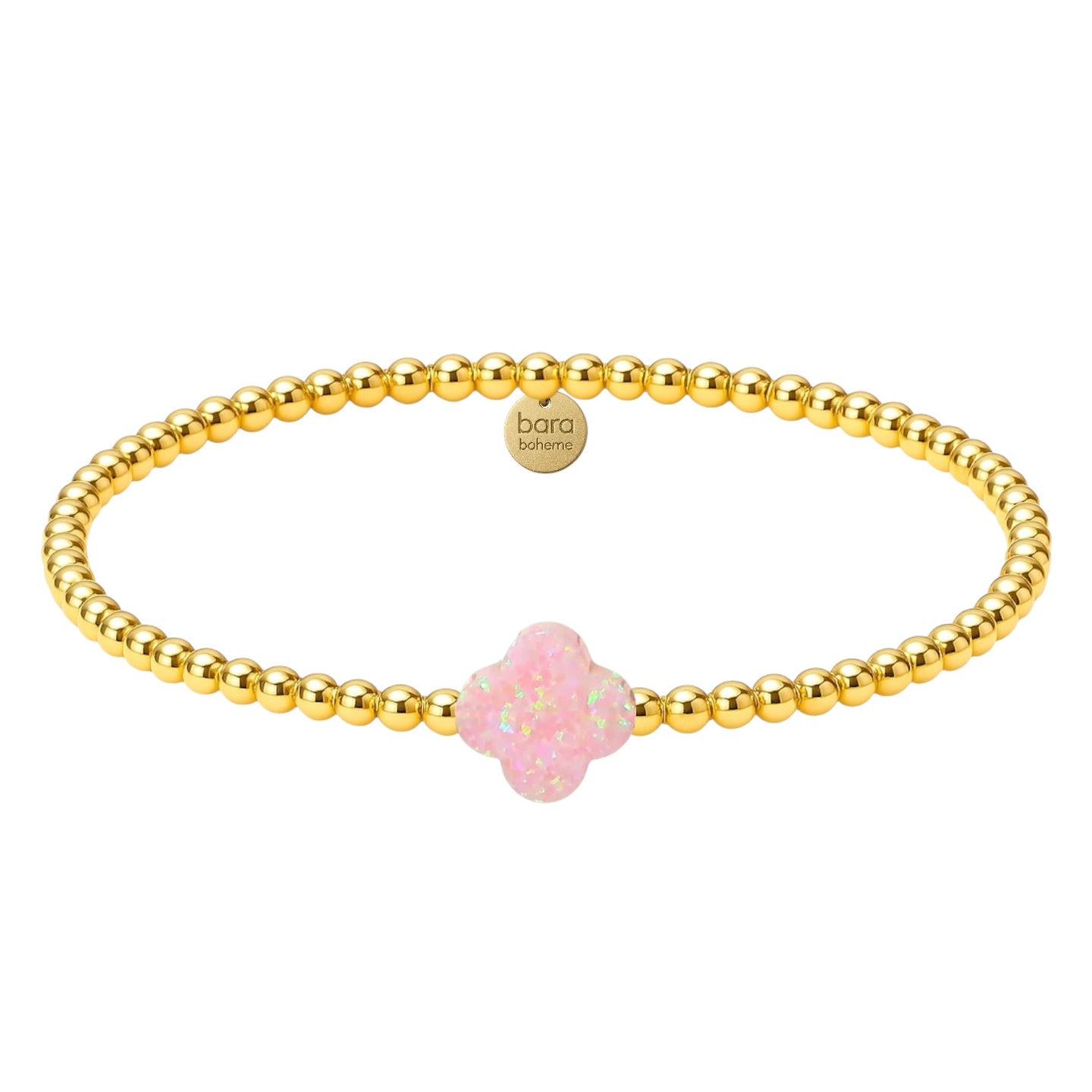 Large Clover Beaded Opal Bracelet