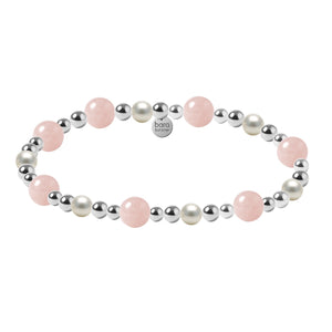 Leela | Rose Quartz Beaded Bracelet