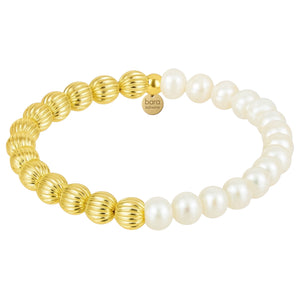 Gold Filled Beaded Bracelet with Pearls