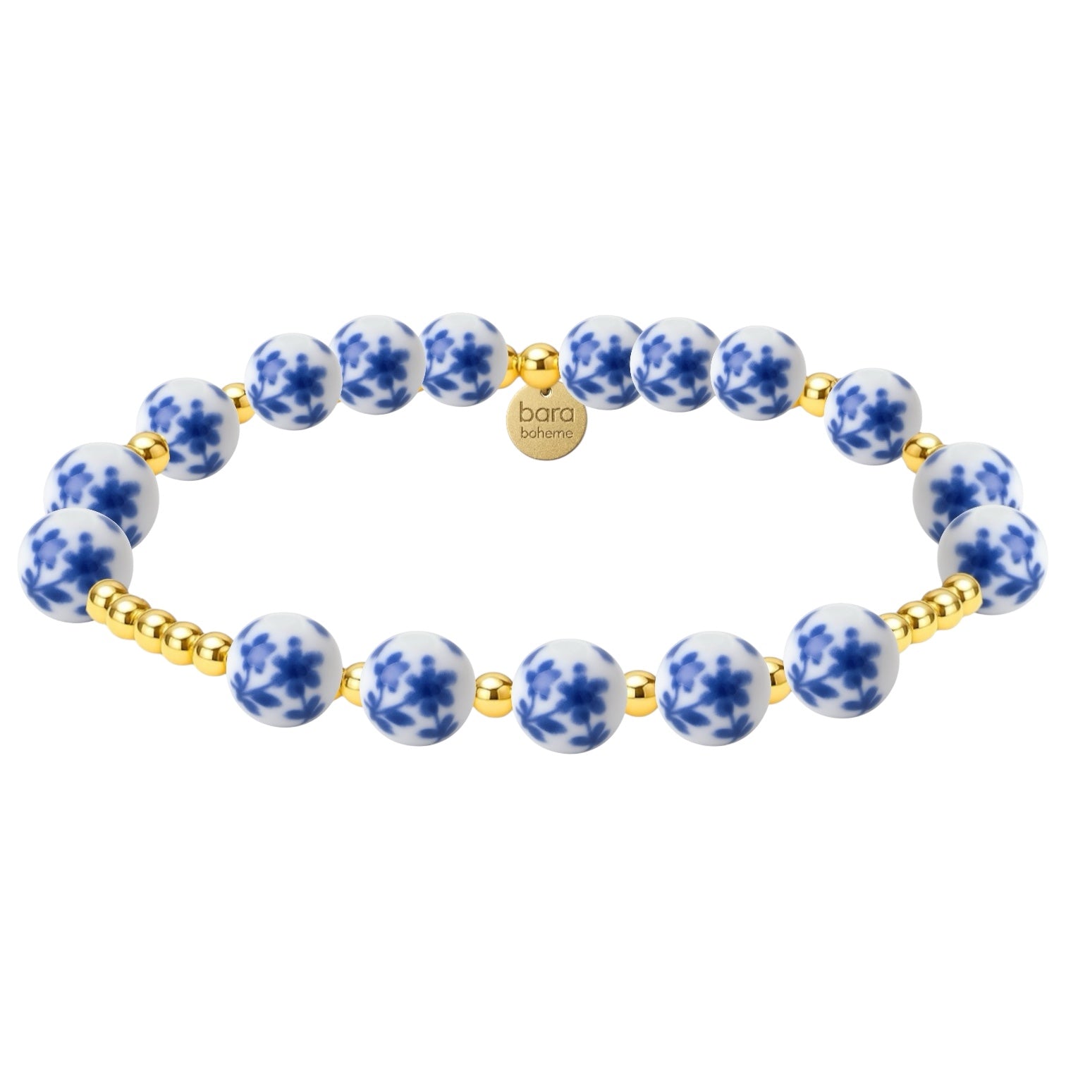 Gold Filled Beaded Bracelet with Porcelain