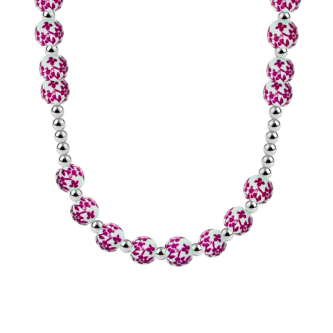 Lotus Gold Filled Beaded Necklace with Porcelain