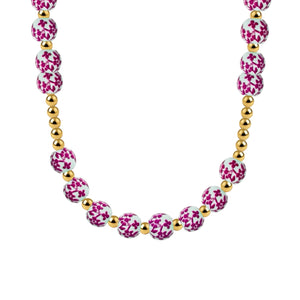 Lotus Gold Filled Beaded Necklace with Porcelain