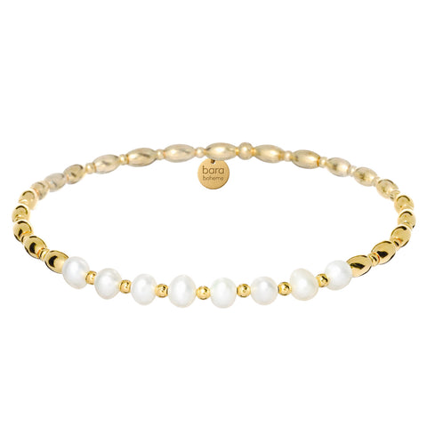 Loui Gold Filled Beaded Bracelet with Pearls