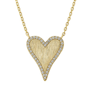 LOVELY | Large Cubic Zirconia Heart Pendant Necklace