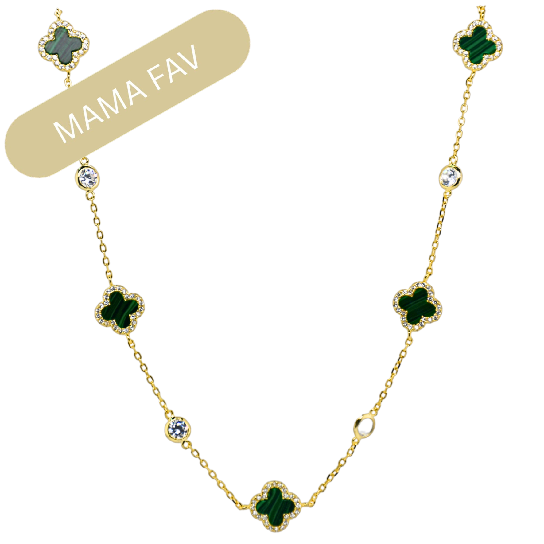 CLOVER BY THE YARD CZ Necklace
