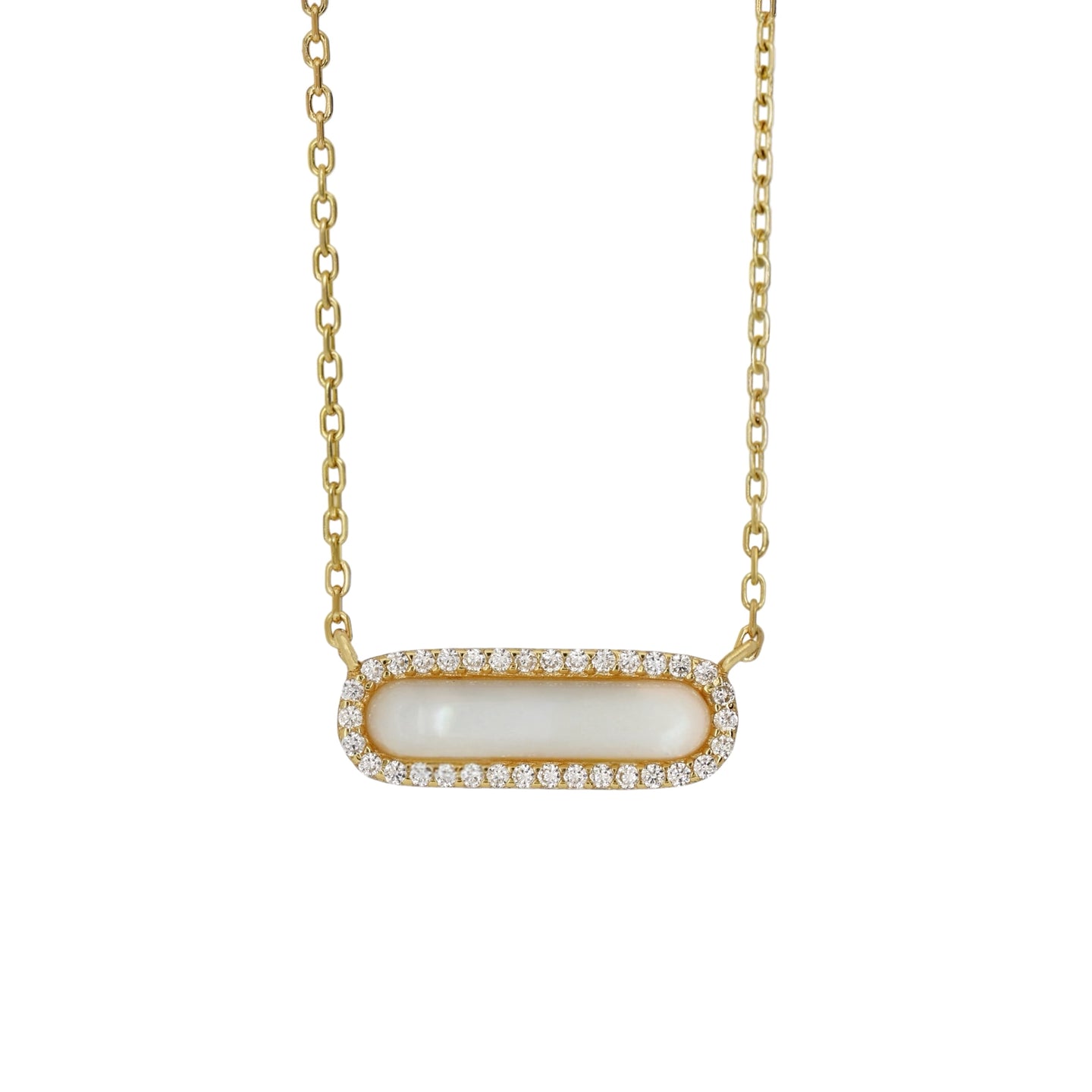 MOP Bar with Cubic Zirconia Necklace