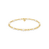 Gold and pearl beaded bracelet on a white background