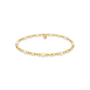 Gold and pearl beaded bracelet on a white background
