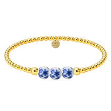 Gold Filled Beaded Bracelet with Porcelain