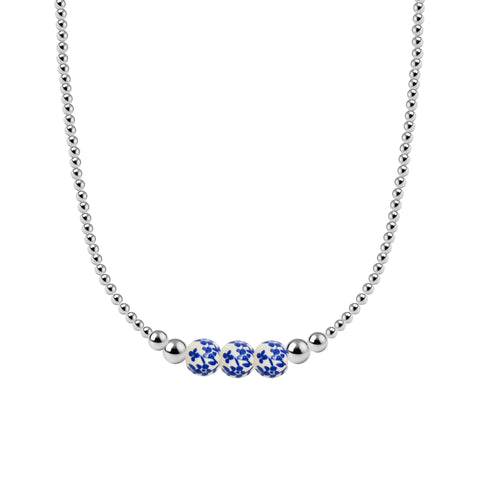 Magnolia Gold Filled Beaded Necklace with Porcelain