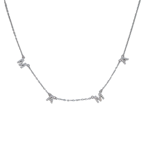 "MAMA" Pave By The Yard CZ Necklace