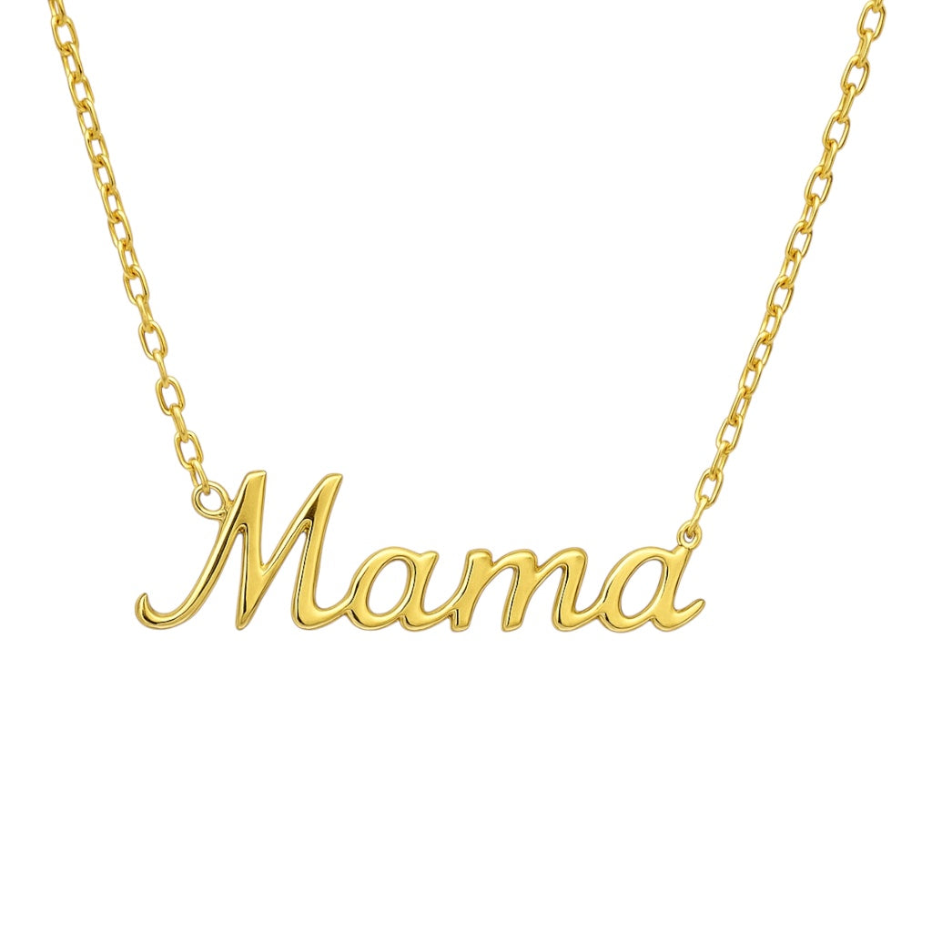 Mama | Gold Plated Cursive Necklace