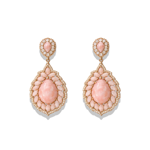 Maribel | White Topaz Earrings with Opal