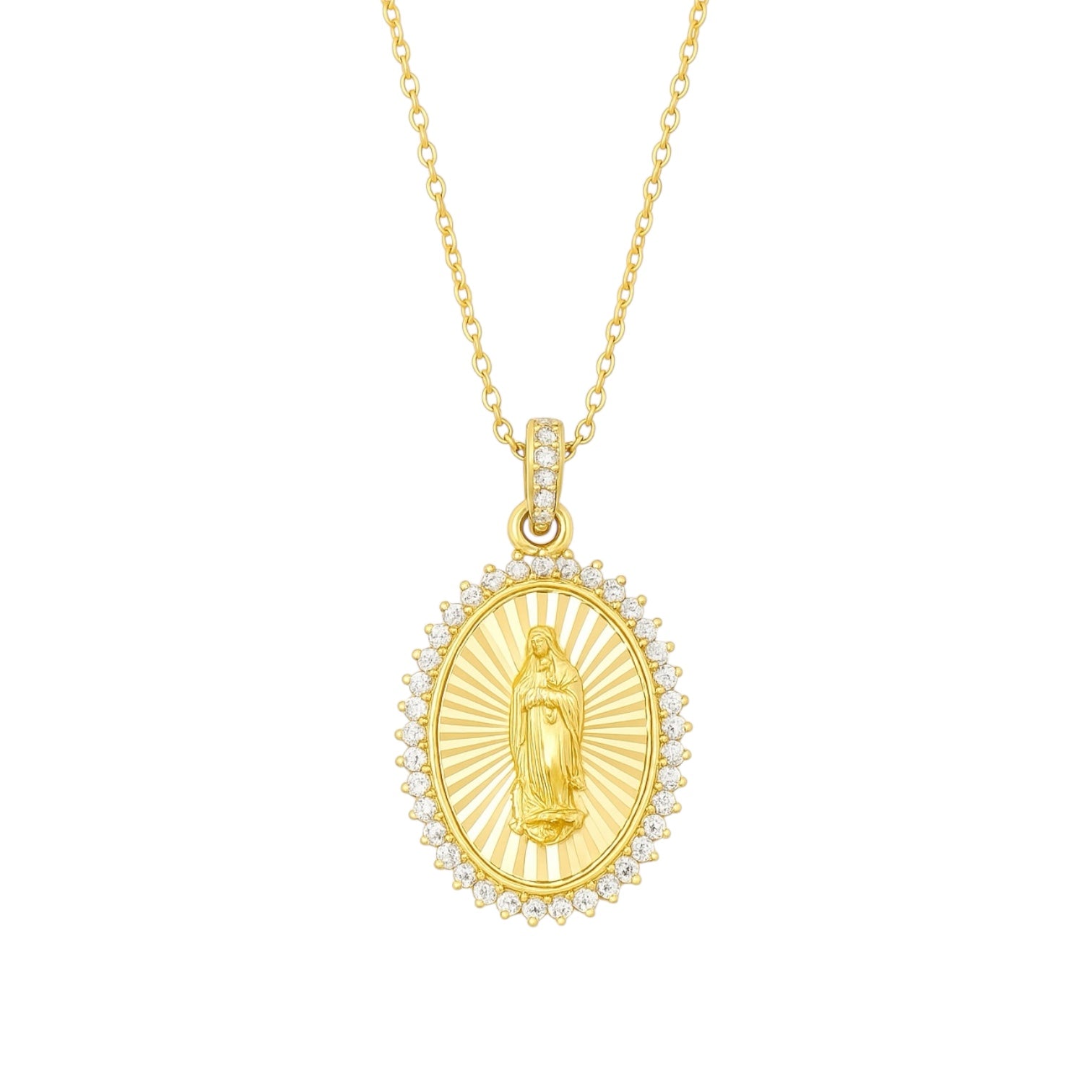 Mary Medallion Gold Plated Necklace