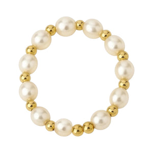 May Beaded Stretchy Ring with Pearls