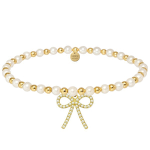 Bow Gold Filled Beaded Bracelet