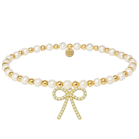 Bow Gold Filled Beaded Bracelet