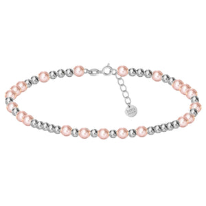 Gold Filled Beaded Anklet With Pearls