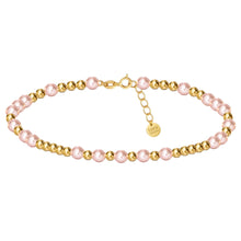 Gold Filled Beaded Anklet With Pearls