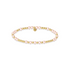 Bracelet with pink and gold beads on a white background