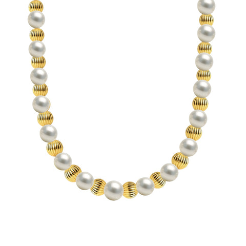Mia Gold Filled Beaded Necklace with Pearls