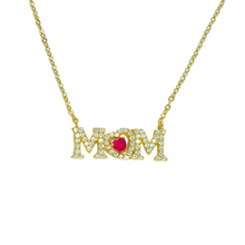 "MOM + Ruby" Pave CZ Necklace