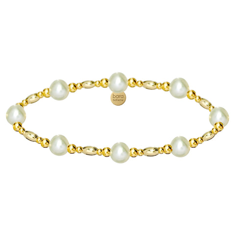 Myssi Gold Filled Beaded Bracelet with Pearls