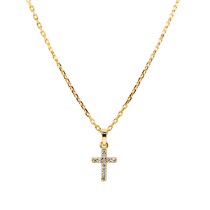 "CATHERINE" Small Pave Cross CZ Necklace