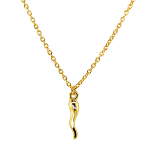 bara boheme | "MINI ITALIAN HORN" Charm on Gold-Filled Chain Necklace