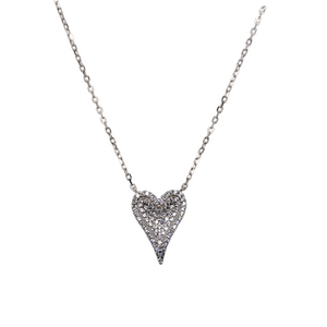 "3D HEART" CZ Small Pendant Necklace