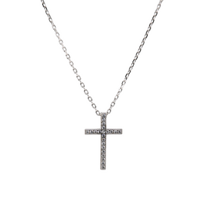 "CELINA" Extra-Large Cross Pave CZ Necklace