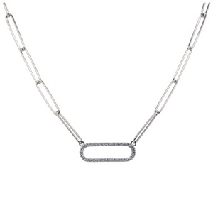 "BRITTNEY" CZ PAPERCLIP Necklace