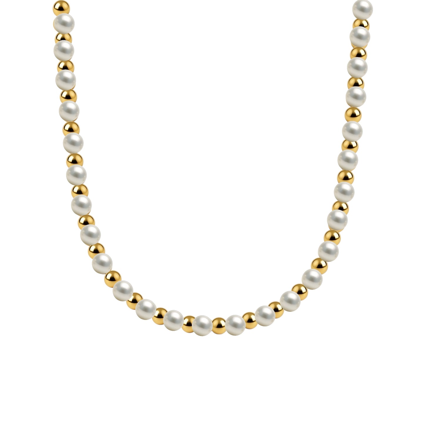 Natalia Gold Filled Beaded Necklace with Pearls