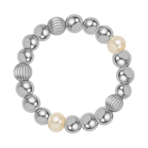 Noa Beaded Stretchy Ring with Pearls