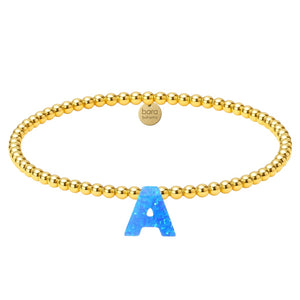 Opal Initials A-M | Gold Filled Beaded Bracelet